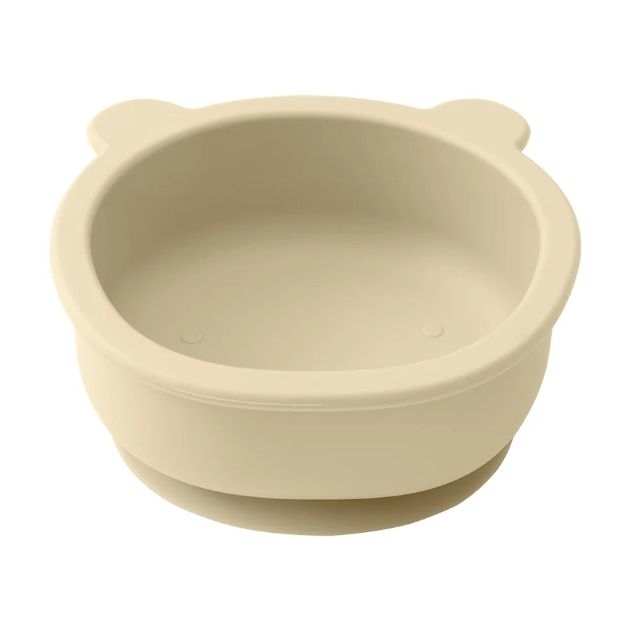 1pc silicone utensílios de mesa do bebê sucção jantar conjunto comer treinamento coisas do bebê dos desenhos animados bonito urso forma tigela criança utensílios de mesa