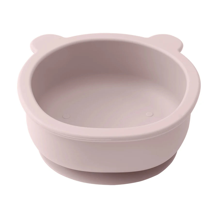 1pc silicone utensílios de mesa do bebê sucção jantar conjunto comer treinamento coisas do bebê dos desenhos animados bonito urso forma tigela criança utensílios de mesa